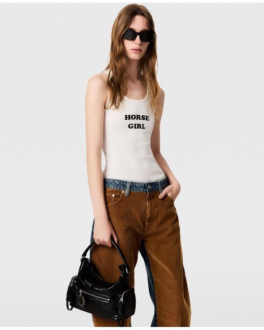 Stella McCartney White Horse Girl Cotton Tank Top