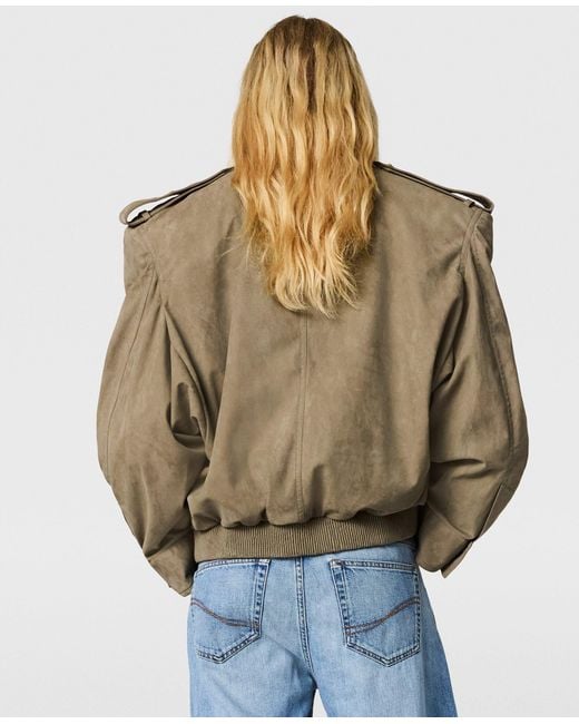 Stella McCartney Natural Suede-Effect Double-Layer Jacket