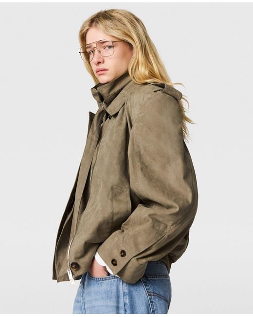 Stella McCartney Natural Suede-Effect Double-Layer Jacket