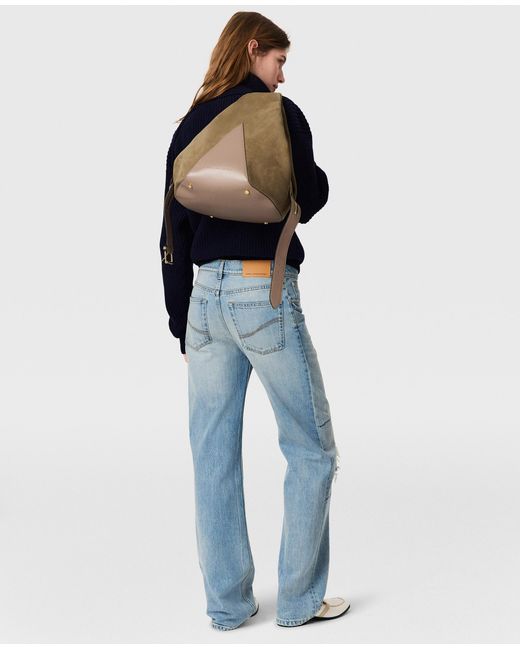 Stella McCartney Blue Distressed Patch Straight Jeans