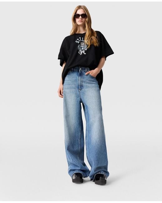 Stella McCartney Blue Faded Wide-Leg High-Rise Denim Jeans