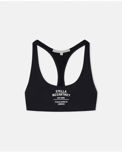 Stella McCartney Old Bond Steet 3d Logo Sports Bra in Black | Lyst UK