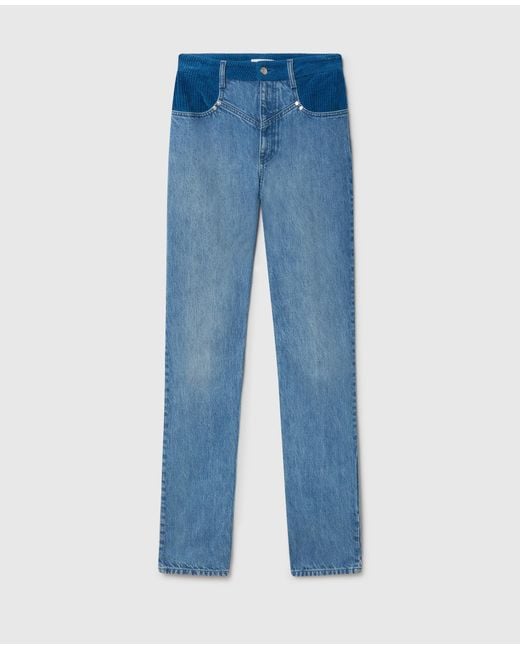 Stella McCartney Blue Corduroy Panel Slim-leg Jeans