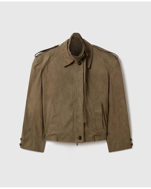 Stella McCartney Natural Suede-Effect Double-Layer Jacket
