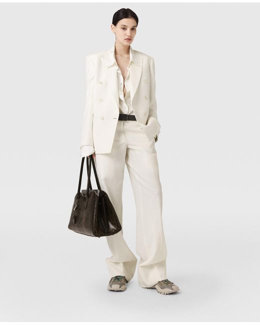 Stella McCartney White Double-breasted Tuxedo Blazer