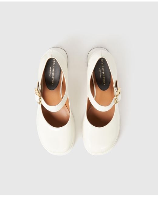 Stella McCartney White Patent Heeled Mary Janes
