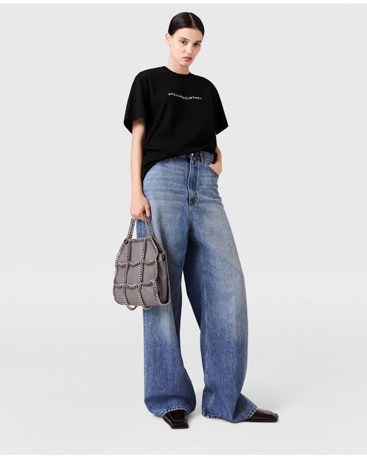 Stella McCartney Black Logo Oversized Cotton T-Shirt