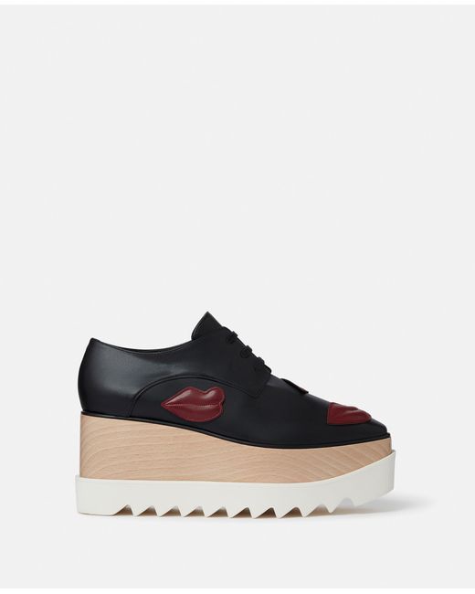 Stella McCartney Elyse Lip Applique Platform Shoes in Black Lyst Australia