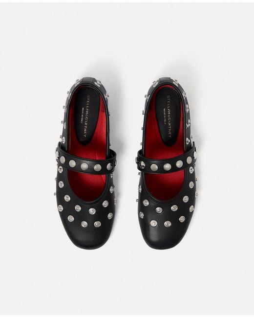 Stella McCartney White Ryder Popper-Studded Ballet Flats