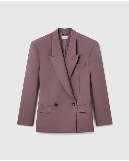 Stella McCartney Purple Canvas Double-Breasted Waisted Jacket