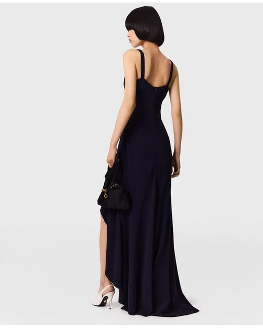 Stella McCartney Blue Frill Slit Evening Gown