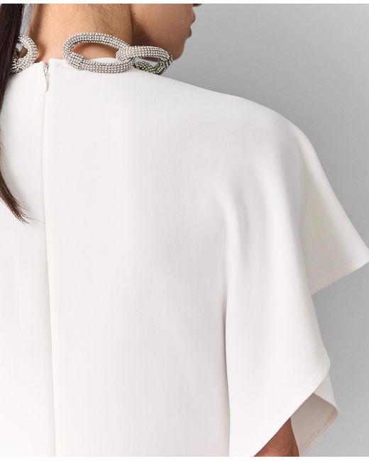 Stella McCartney White Lead-free Crystal Chain Cap-sleeve Jumpsuit