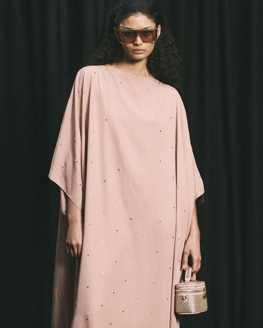 Stella McCartney Pink Lead-Free Crystal Caftan Dress