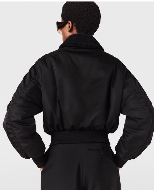 Stella McCartney Black Collared Bomber Jacket