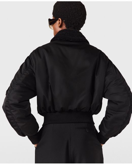 Stella McCartney Black Collared Bomber Jacket