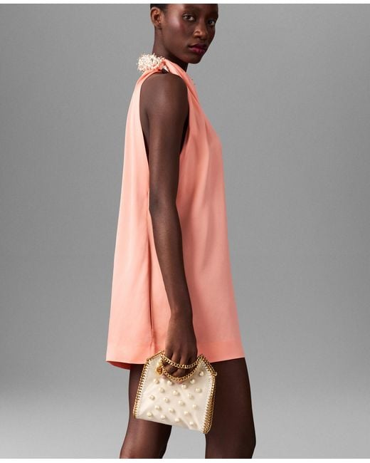 Stella McCartney Multicolor Bead-Embellished Twisted Mini Dress