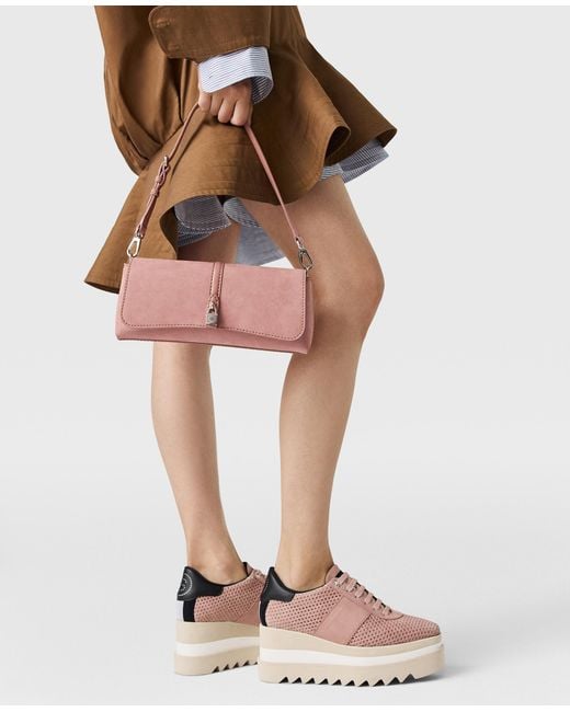 Stella McCartney White Sneak-Elyse Perforated Platform Sneakers