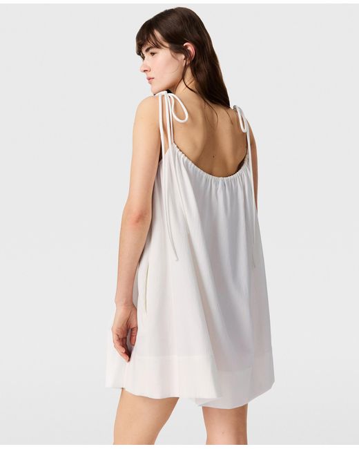 Stella McCartney White Bead-Embellished Mini Dress