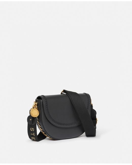 Stella McCartney Black Frayme Mirum® Medium Flap Shoulder Bag