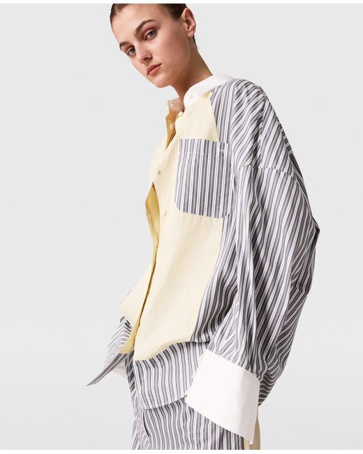 Stella McCartney White Oversized Mixed Stripe Shirt