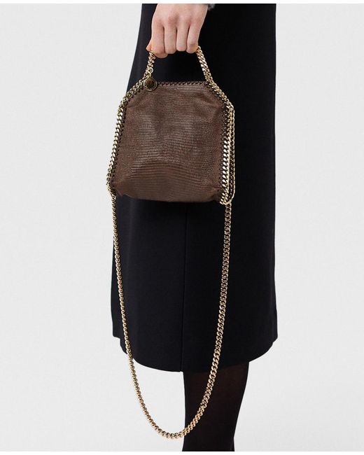 Stella McCartney Brown Falabella Scale-Embossed Tiny Tote Bag