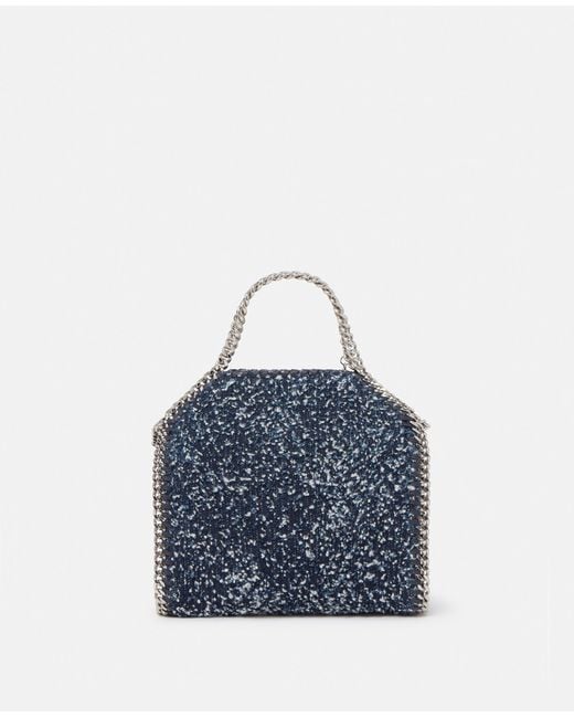 Stella McCartney Blue Falabella Tiny Bouclé Tote Bag, , Speckled