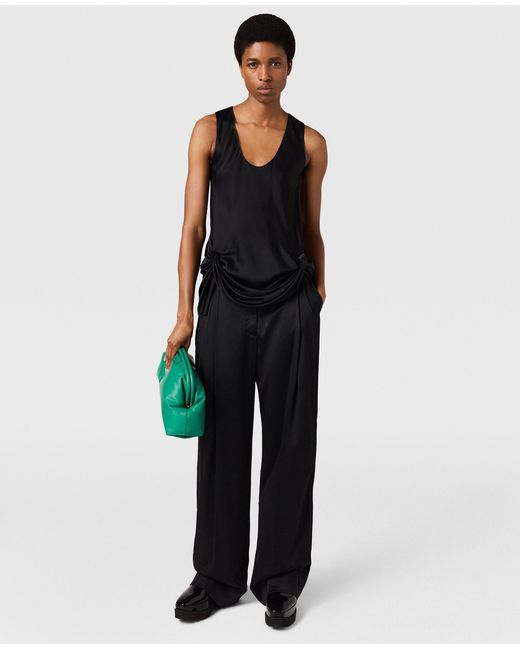 Stella McCartney Black Draped Satin Top