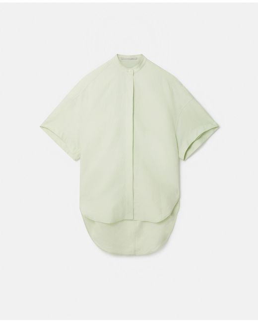 Stella McCartney White Linen-cotton Oversized Collarless Shirt