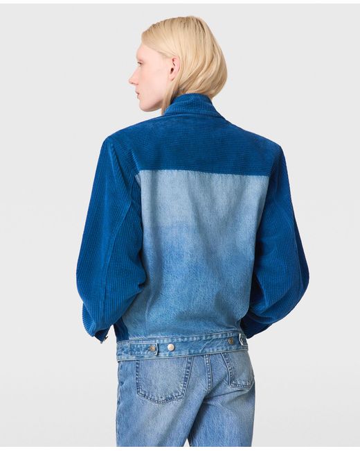 Stella McCartney Blue Corduroy Panel Denim Jacket