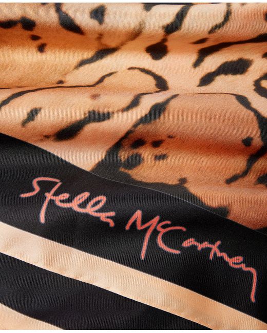 Stella McCartney Metallic Cloud Leopard Print Square Scarf
