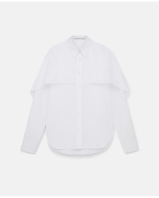 Stella McCartney White Cape Layer Long Sleeve Shirt, , Pure