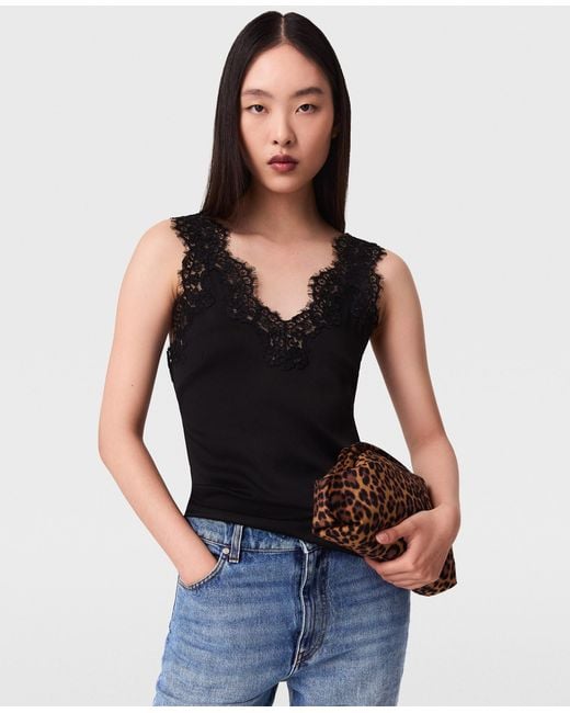 Stella McCartney Black Lace-trimmed Satin Top