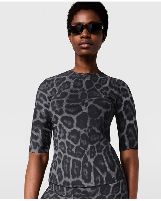 Stella McCartney Gray Leopard-print Short-sleeve T-shirt