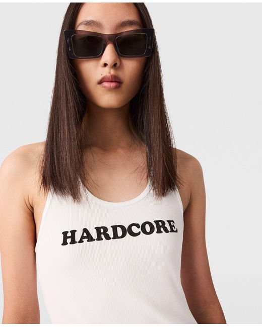 Stella McCartney White Hardcore Slogan Tank Top