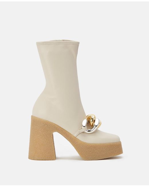 Stella McCartney Leather Skyla Stretch Alter Mat Chunky Ankle Boots | Lyst