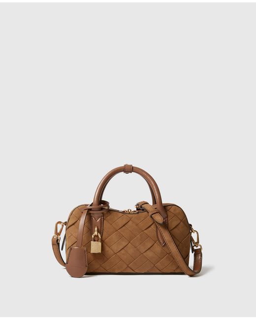 Stella McCartney Brown Ryder Woven Suede-Effect Crossbody Bag