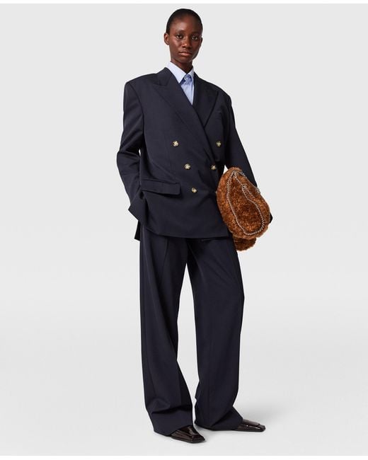 Stella McCartney Blue Oversized Double-Breasted Blazer