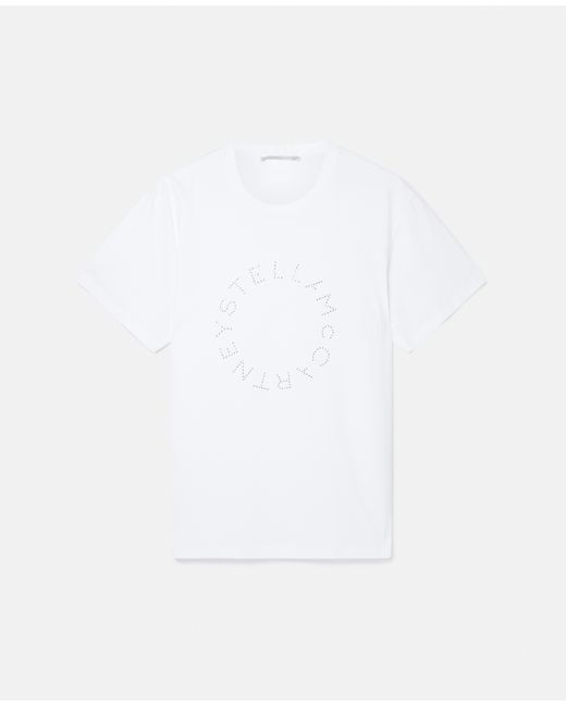 Stella McCartney White Diamanté Logo T-shirt