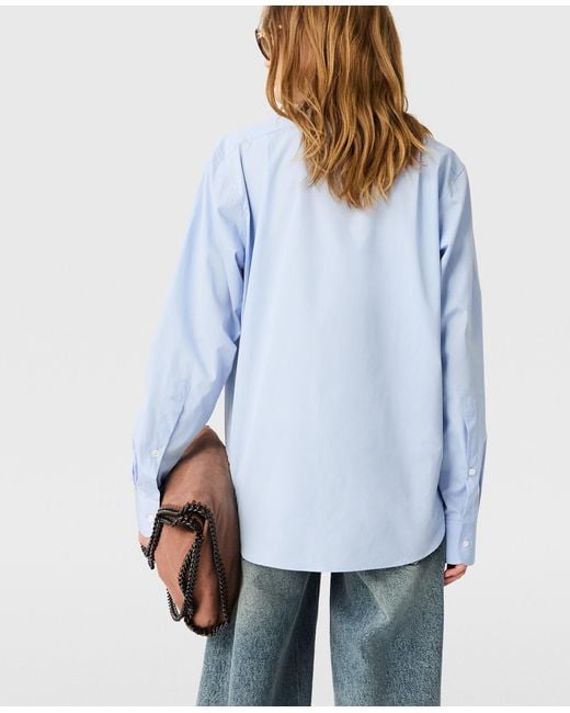 Stella McCartney Blue Tuxedo Bib Poplin Shirt