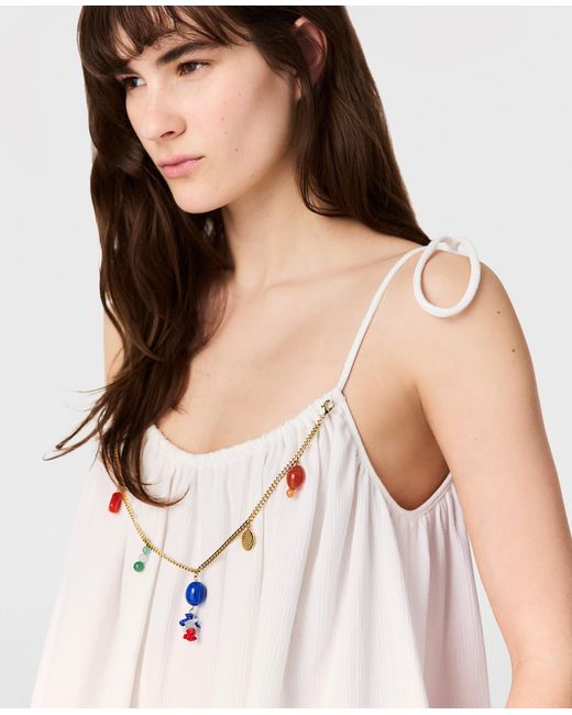 Stella McCartney White Bead-Embellished Mini Dress