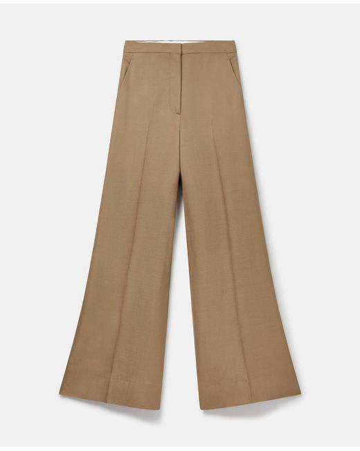 Stella McCartney Natural High-rise Wide-leg Trousers