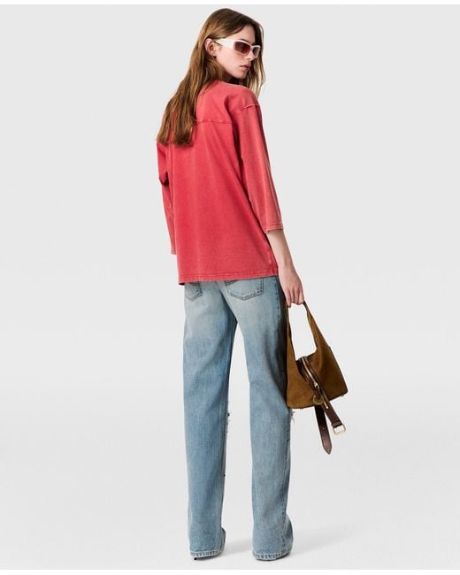 Stella McCartney Red Superstar Cotton Soccer T-shirt