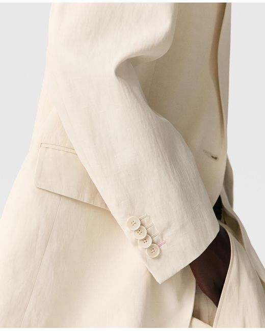 Stella McCartney Natural Oversized Single-Breasted Blazer