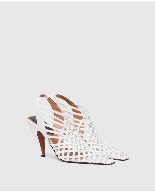 Stella McCartney White Stella Spur Woven Slingbacks