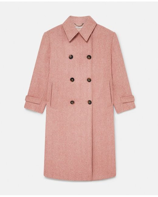 Stella McCartney Pink Double Breasted Long Coat