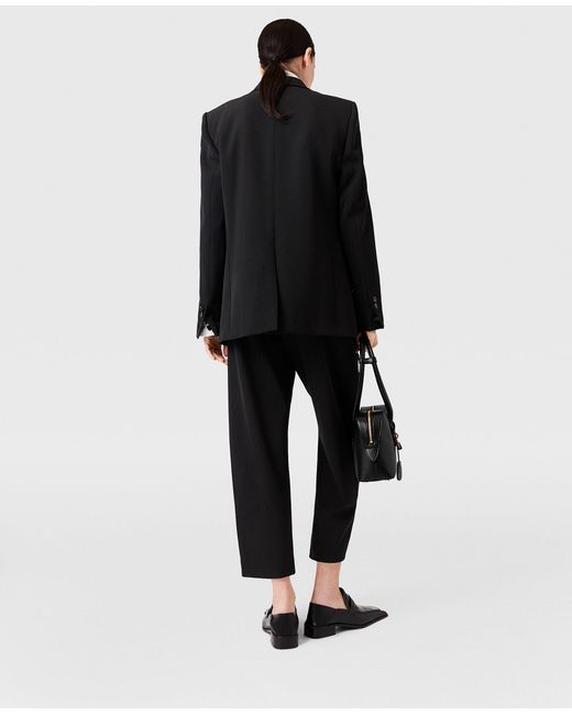 Stella McCartney Black Pleated High-Rise Wool Pants