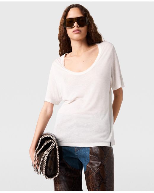 Stella McCartney White Semi-sheer Knit Crewneck T-shirt