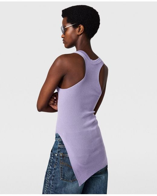 Stella McCartney Purple Lightweight Wool Round Neck Top