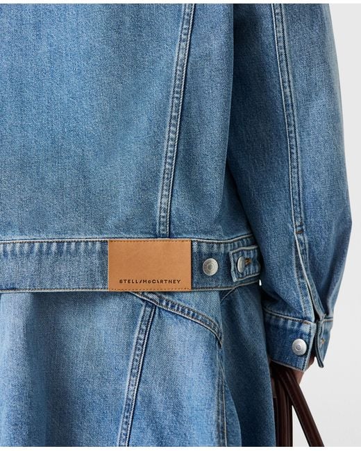 Stella McCartney Blue Pure. Tech Deconstructed Denim Jacket