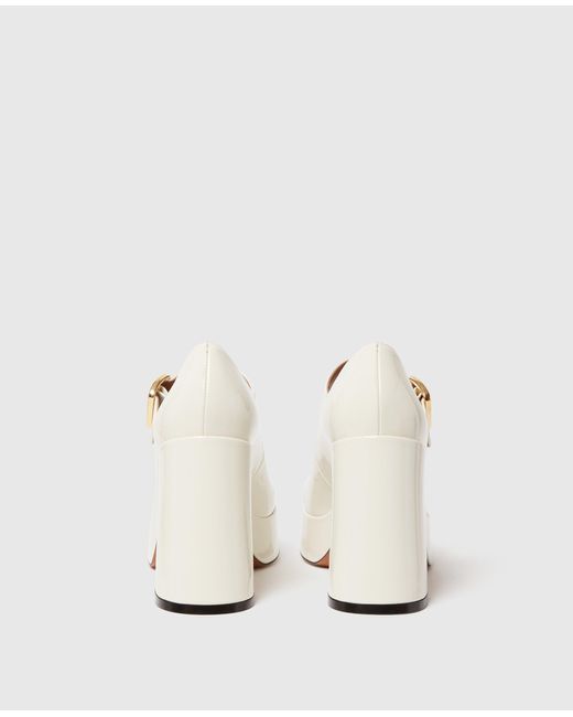 Stella McCartney White Patent Heeled Mary Janes